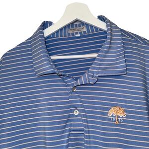 Peter Millar Navy and White Striped Polo